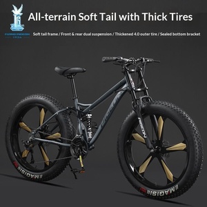 Bicicleta de Montaña para Adultos, para Cross-Country, Playa y Nieve, con Ruedas de 24/26 Pulgadas, Multivelocidad, Cuadro con Suspensión Delantera/Trasera - Product Image 4