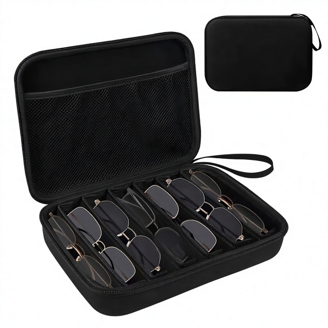 Durable Classic Luxury EVA Hard Shell Glasses Storage Case Waterproof Shockproof Zipper Portable Travel Organizer Box Large