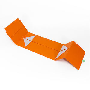 กล่องของขวัญกระดาษแข็งพับได้แบบสองประตู 1 ชิ้น รีไซเคิล พร้อมริบบิ้น - Product Image 5