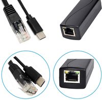 REVODATA POE Splitter tipe-c Plug, adaptor PoE aktif tingkat 100Mbps Output 5V/3A