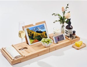 Plateau <span class=keywords><strong>de</strong></span> <span class=keywords><strong>baignoire</strong></span> en bambou avec porte-vin et livre Support <span class=keywords><strong>de</strong></span> <span class=keywords><strong>baignoire</strong></span> extensible Caddy <span class=keywords><strong>de</strong></span> bain en bois Plateau <span class=keywords><strong>de</strong></span> bain réglable Étagère <span class=keywords><strong>de</strong></span> <span class=keywords><strong>baignoire</strong></span> - Product Image 1