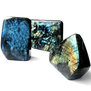 So Beautiful ! Natural Blue Flash Labradorite Standing Polished Stone Large Labradorite Rough Stones for Sale