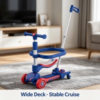 Trottinette pliable moderne 4 en 1 pour enfants, avec poignée amovible, siège réglable en hauteur, pour tout-petits garçons et filles de 1 à 8 ans, OEM/ODM populaire