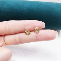 Romantische 18K Vergoldete S925 Silber Rosen-Ohrstecker 925 Sterling Silber Blumen-Ohrringe