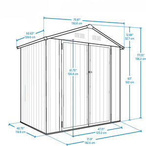 Abri de jardin en acier galvanisé AJUNION 6x4, abri de rangement pour outils, abri de jardin pour cour - Product Image 4