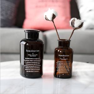 Nouveau Vintage fleur verre Vase nordique Ins ambre fleur Vase décoration de la maison bouteille en verre - Product Image 2