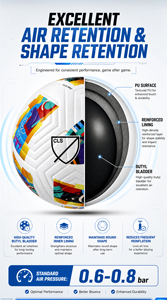 Pallone da <span class=keywords><strong>Calcio</strong></span> Termosaldato Prodotto da Huandong OEM, Misura 5, Ufficiale, in Pelle PU, per Interni/Esterni, Durevole, per Sport di Squadra - Product Image 5