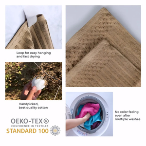 Luxury Bamboo Cotton <b>Bath</b> <b>Towel</b> <b>Set</b> Thick Quick-Dry Absorbent Eco-Friendly Linen GOTS Certified Hotel Spa Home Use Available - Product Image 3