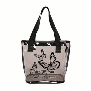 Fashion <b>Jelly</b> Shopping Large Shoulder Crossbody Transparent <b>Clear</b> Pvc Tote Bag for Women Beach Travel - Product Image 1