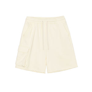 Short à taille élastique pour homme 400g Vintage 100% Coton Batik Washed Sport Loose avec poches Street Casual Stone Fade - Product Image 1