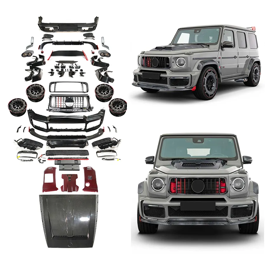 G Class W464 W463a G63 Rộng Sao Bodykit 2018-2023 Khô Carbon Hood Fender Spoiler Khuếch Tán Vành Bánh Xe W464 Rock Phụ Tùng Ô Tô