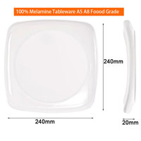 Assiettes de Table Carrées de Luxe Blanches en Mélaminé Incassable Personnalisées Écologiques pour Hôtels et Service de Restauration – Vente en Gros