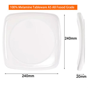 Assiettes de Table Carrées de Luxe Blanches en Mélaminé Incassable Personnalisées Écologiques pour Hôtels et Service de Restauration – Vente en Gros - Product Image 4