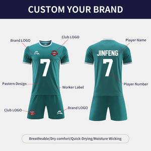 Modischer Trend 2-teilige Sets Sublimations-Fußballuniform Schweißableitend Anpassbares Logo Schnelltrocknende Fußballtrikots - Product Image 3