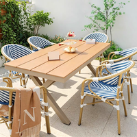 Meubles de jardin durables au design moderne, tables et chaises de salle à manger pour l'extérieur