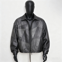 Veste pour homme de haute qualité, personnalisable avec logo OEM, en cuir PU rouge d'hiver et en cuir d'agneau véritable, style motard vintage, réversible, avec paillettes épaisses
