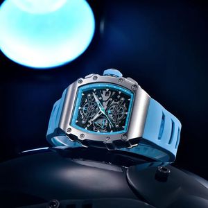 Reloj de Cuarzo Pagani Design YS011, Nuevo Modelo para Hombre, Esfera Esqueleto, Resistente al Agua, Deportivo, Rectangular, Cristal de Zafiro, 2025 - Product Image 5