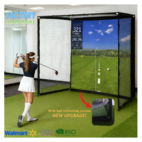 Fangsheng Heavy Duty 8*8ft Filet de frappe de golf en acier/fibre de verre/polyester, toile de cible résistante aux impacts, personnalisable pour intérieur et extérieur