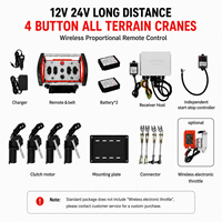 Control Remoto Industrial Hidráulico de 12V/24V, 4 Palancas de Mando, Control Remoto Inalámbrico Impermeable IP68 para Grúa y Camión