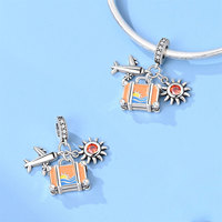 Breloques Pendentifs pour Appareil Photo et Bagages, Style Tourisme, en Cuivre Plaqué Argent, pour Bracelets DIY, Logo Personnalisé, Petite Quantité
