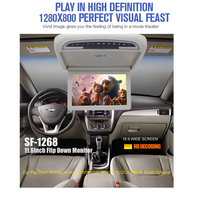 Lecteur DVD de voiture 12,1 pouces, écran IPS, moniteur de plafond, HD, rabattable, moniteur de toit haut pour véhicule, bus, voiture, camion