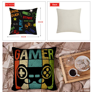 Capa de almofada para sofá de linho para sala de jogos, teclado e controlador de jogo com estampa digital para meninos - Product Image 5
