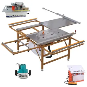 Sierra de mesa de carpintería eléctrica portátil deslizante de precisión multifuncional automática para trabajos de corte de madera