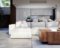 Superbequemes Modernes Wohnzimmer Modulares Beinloses 4-Sitzer Ecksofa Günstiges L-förmiges Couch-Set
