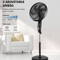 Ventilateur sur pied électrique 65W à 6 pales de 18 pouces, avec écran LED et télécommande intelligente, prix usine