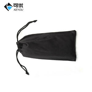 Bolsa para Gafas de Sol Keyou, Estuche Portátil de Microfibra con Cordón para Guardar Lentes, Color Negro Gris - Product Image 2
