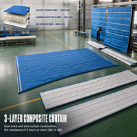 Porte coupe-feu enroulable en tissu inorganique pour centre logistique, atelier, entrepôt, centre commercial, classement anti-incendie
