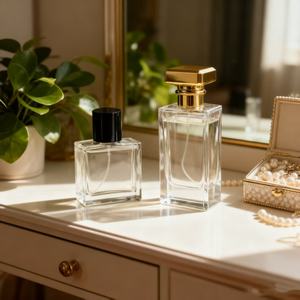 Botella de Vidrio Rectangular para Perfume con Pulverizador, 30/50 ml, Fabricante Yabeli, Pulverizador Cuadrado Vacío de Aluminio Plateado - Product Image 4