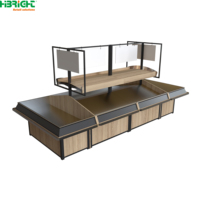 Trendy metal fruit- en groentepresentatie rek, gereedschapsloze snelle montage, groenterek voor boerenmarktstand.