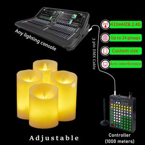 Bougies LED électroniques coniques romantiques, sans flamme, avec effet de flamme vacillante et mèche mobile, à piles, en cire, pour la Saint-Valentin et la maison - Product Image 4