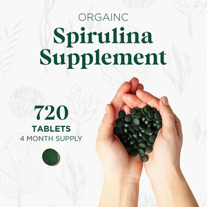 Comprimés d'algues bleu-vertes biologiques de haute qualité, riches en prébiotiques et en protéines, végétaliens, sans OGM, supplément de vitamines et de minéraux - Product Image 2
