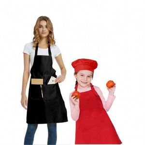 Delantal de Cocina Ecológico Impermeable de Poliéster y Algodón, Delantal de Cocina para Niños con Logotipo Personalizado, Impreso con Bolsillos - Product Image 1
