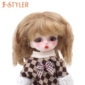 FSTYLER Mohair lembut kecil Mini Barbie Bjd 18 inci kustom grosir penjualan massal aksesoris boneka untuk BJD rambut boneka Wig