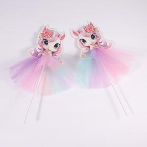 Vestido de tutú arcoíris hecho a mano, decoración de pastel de unicornio, herramienta creativa y divertida para graduación, hornear y repostería, decoraciones artísticas - Product Image 1