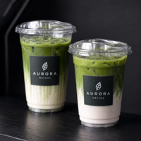 Gobelets en plastique jetables transparents en PET en forme de U avec couvercles à bec verseur, personnalisables avec logo, pour matcha, latte, café glacé, vente en gros pour les cafés