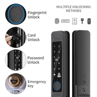 Locstar étanche extérieur numérique électronique TTlock Tuya mince poignée intelligente serrures empreinte digitale aluminium porte coulissante en verre serrure