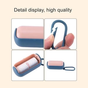 Dispensador de Bolsas para Excrementos de Mascotas, Portátil, Ecológico, de ABS, para Animales Pequeños, con Cubierta Giratoria, Diseño de Gancho, Fácil Reemplazo, para Uso en Exteriores - Product Image 3
