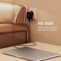 Cargador Tommox de 45w Tipo C, Cargadores de Teléfono al por Mayor, Enchufe Plegable para Reino Unido, UE y Corea, Cargador Rápido USB C para Móvil, Cargadores Portátiles para Tableta