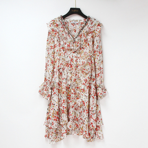 ropa de primavera cuello redondo vestidos nuevo diseño de moda de la flor de las mujeres <span class=keywords><strong>chica</strong></span> de manga larga casual vestidos - Product Image 6