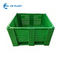 Bac de transport en plastique ventilé empilable de grande taille, de qualité alimentaire, réutilisable pour fruits et légumes, stockage à froid