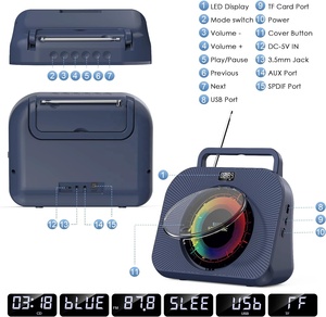 Nhỏ gọn chống bỏ qua Boombox <span class=keywords><strong>CD</strong></span> <span class=keywords><strong>Player</strong></span> với cho <span class=keywords><strong>Bluetooth</strong></span> và từ xa Stereo Di động <span class=keywords><strong>CD</strong></span> & DVD/VCD người chơi với loa - Product Image 3