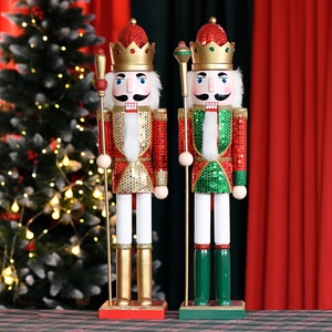 Personalizable 30/60 cm Cascanueces de madera Diseños únicos para la decoración de Navidad al aire libre Estatuilla y Juguete
