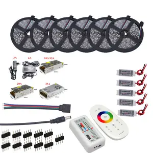 LED şerit 5m 10m 15m 20m 25m 30m SMD 5050 RGB RGBW 300LED 12V IP20 IP65 su geçirmez esnek şerit bant LED halat şerit kiti