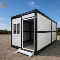 Maison conteneur pliable préfabriquée de 20 pieds pour le secours en cas d'urgence, abri temporaire, maison pliable habitable