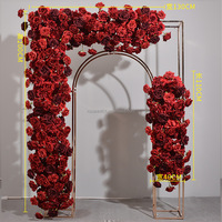 Künstliche Seidenblumen-Girlande vom Hersteller für Hochzeiten, Guter Preis, 1m Lang, Rot mit Burgunderrot, Blumen-Läufer