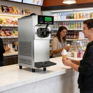 Machine à crème glacée et yaourt à service mou à buse unique commerciale, comptoir électrique 220V 16L/H, haute productivité, entreprise - Product Image 1